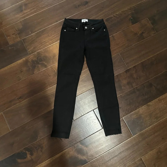 PAIGE Verdugo Ankle Shark Bite Hem Black Over Dye - 25 - Picture 2 of 6